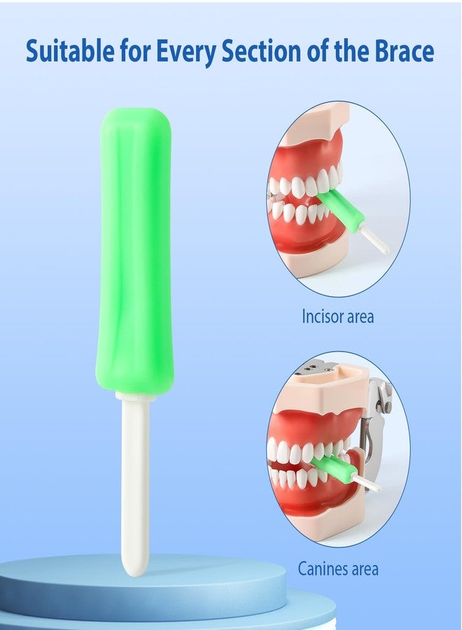 چاي ام يو حاملات صينية تقويم الأسنان من جامعة جيمس ماديسون، قطعتان من أدوات تقويم الأسنان بمقابض، قطعتان من السيليكون على شكل مصاصة، لون أخضر داكن - Image 3